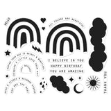 Scrapbooking  Hero Arts Clear Stamp Rainbow Heroscape 6"x8" stamp