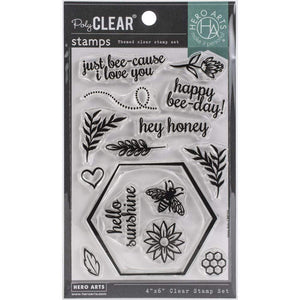 Scrapbooking  Hero Arts Clear Stamps 4"X6" Bee & Flowers Wreath stamp