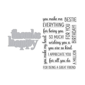 Scrapbooking  Hero Arts Stamp & Cut Happy Thanks XL stamp