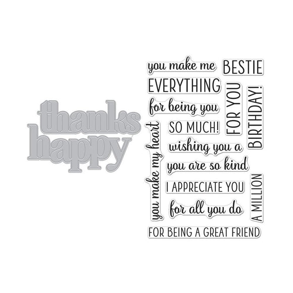 Scrapbooking  Hero Arts Stamp & Cut Happy Thanks XL stamp