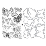 Scrapbooking  Hero Arts Clear Stamp & Die Combo Beautiful Butterflies stamps