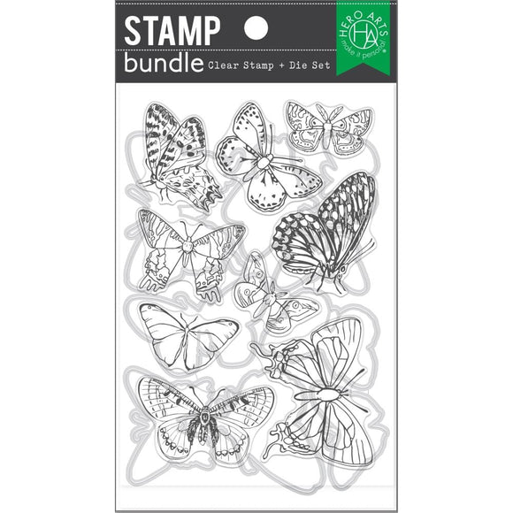 Scrapbooking  Hero Arts Clear Stamp & Die Combo Beautiful Butterflies stamps