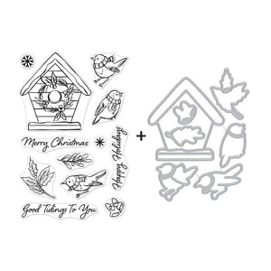 Scrapbooking  Hero Arts Clear Stamp & Die Combo Christmas Robins stamps