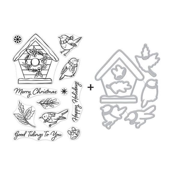 Scrapbooking  Hero Arts Clear Stamp & Die Combo Christmas Robins stamps
