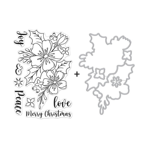 Scrapbooking  Hero Arts Clear Stamp & Die Combo Christmas Rose stamps