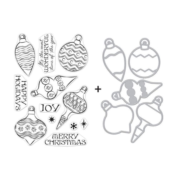 Scrapbooking  Hero Arts Clear Stamp & Die Combo Holiday Ornaments stamps