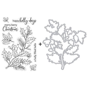 Scrapbooking  Hero Arts Clear Stamp & Die Combo Holly Berries stamps