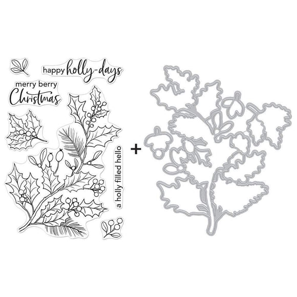 Scrapbooking  Hero Arts Clear Stamp & Die Combo Holly Berries stamps