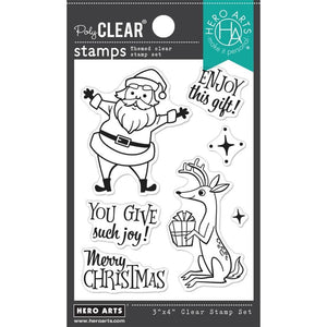 Scrapbooking  Hero Arts Cling Stamp 3"X4" Merry Christmas Santa & Reindeer stamps