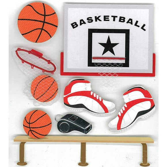 Scrapbooking  Jolee's Boutique Dimensional Stickers Basketball stickers