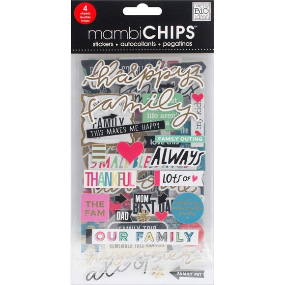 Scrapbooking  Me & My Big Ideas Chipboard Value Pack Happy Family, 74/Pkg chipboards