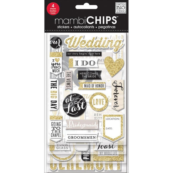 Scrapbooking  Me & My Big Ideas Chipboard Value Pack Our Wedding, 61/Pkg chipboards
