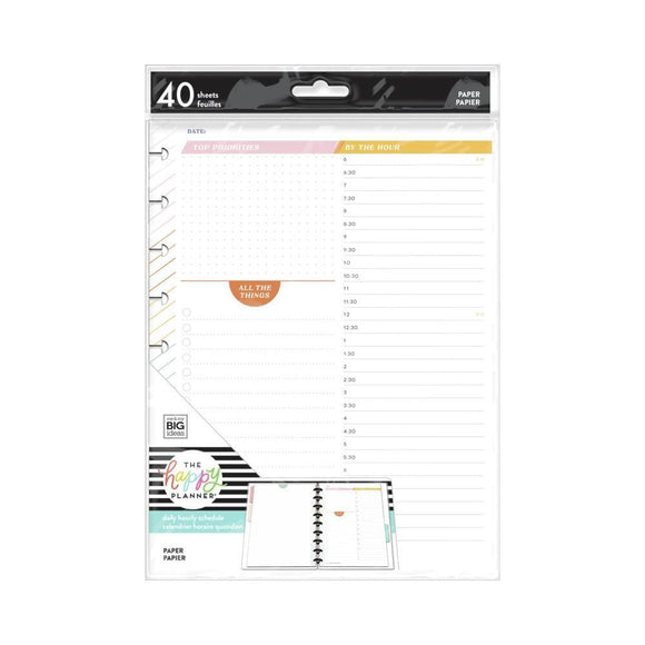 Scrapbooking  Happy Planner Classic Fill Paper 40/Pkg By The Hour Planners