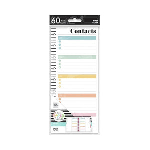 Scrapbooking  Happy Planner Medium Half Sheet Fill Paper 60/Pkg Contacts Planners