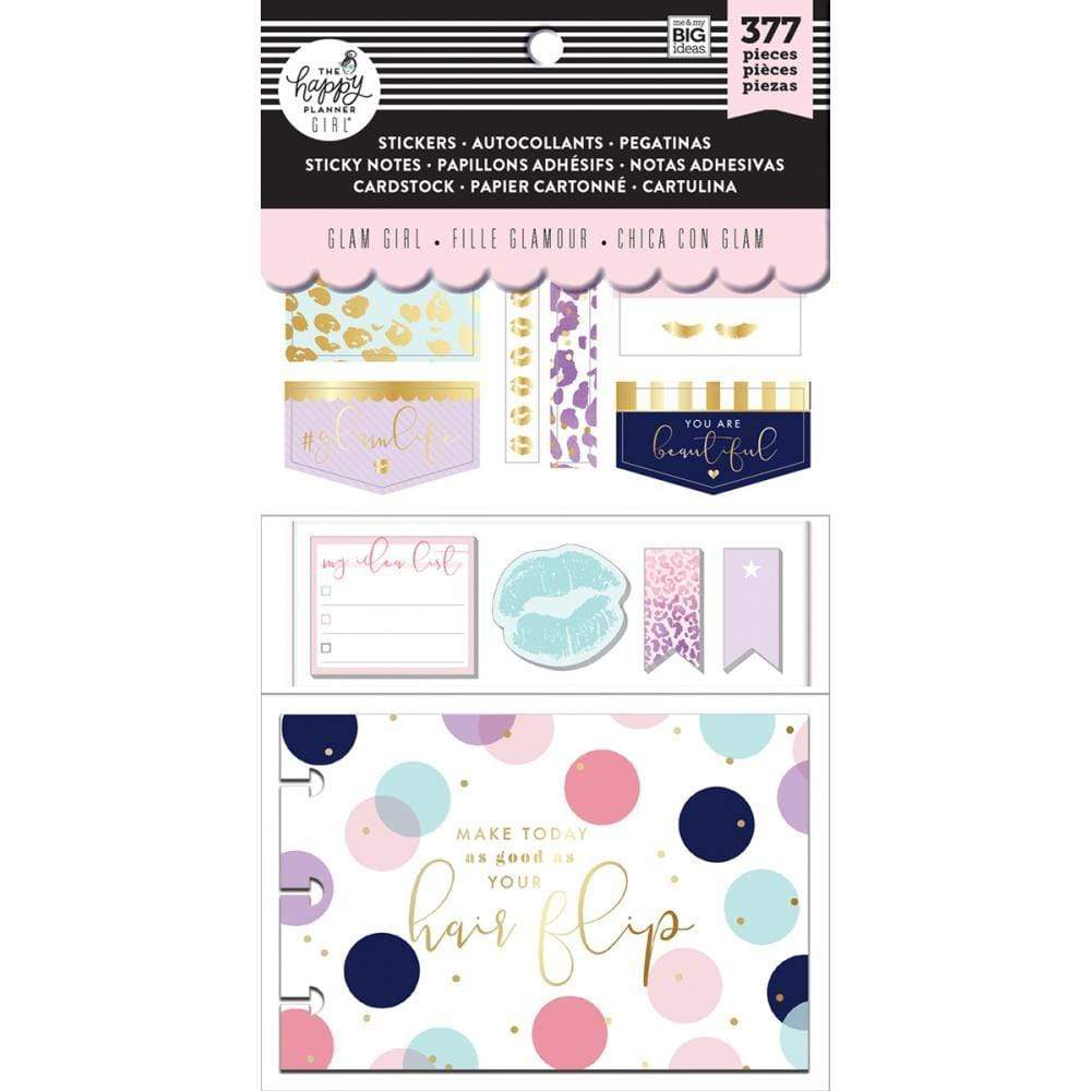 Happy Planner Note Cards/Sticky Note Multi Pack Glam Girl, 377/Pkg