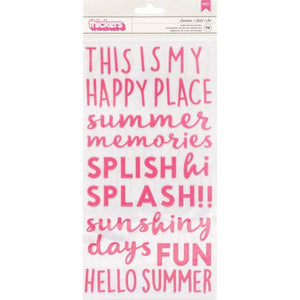 Scrapbooking  Sun & Fun Thickers Stickers 118/Pkg Phrase/Puffy Alphas