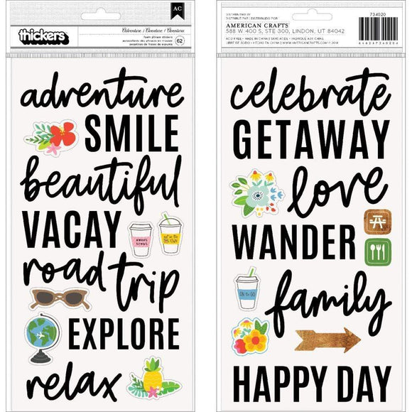 Scrapbooking  Chasing Adventures Thickers Stickers 5.5
