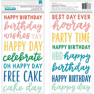Scrapbooking  Happy Cake Day Thickers Stickers 5.5"X11" 104/Pkg Phrase/Puffy stickers