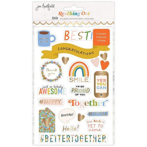 Scrapbooking  Jen Hadfield Reaching Out Sticker Book W/Gold Foil Accents 210/Pkg stickers