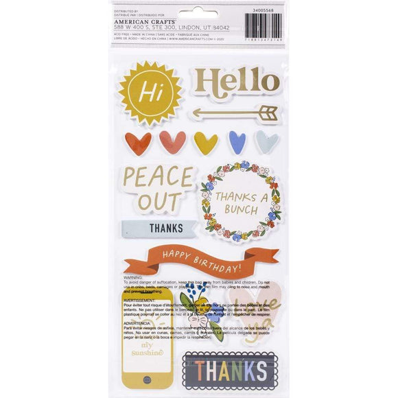 Scrapbooking  Jen Hadfield Reaching Out Thickers Stickers 29/Pkg Phrase stickers