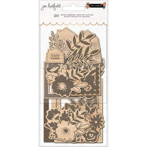 Scrapbooking  Jen Hadfield The Avenue Wood Veneers 20/Pkg Stickers