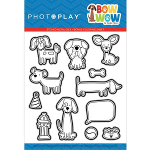 Scrapbooking  Photo Play Photopolymer Etched Dies - Bow Wow dies