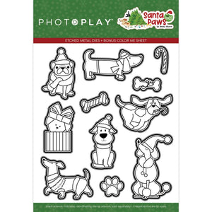 Scrapbooking  PhotoPlay Etched Die Santa Paws - Dog dies