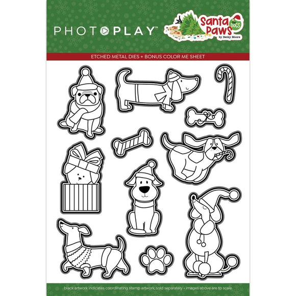 Scrapbooking  PhotoPlay Etched Die Santa Paws - Dog dies