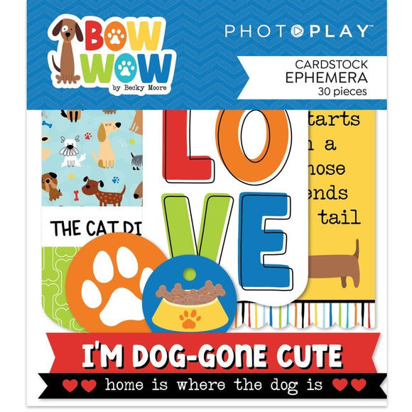Scrapbooking  Photo Play Bow Wow Ephemera Cardstock Die-Cuts Ephemera