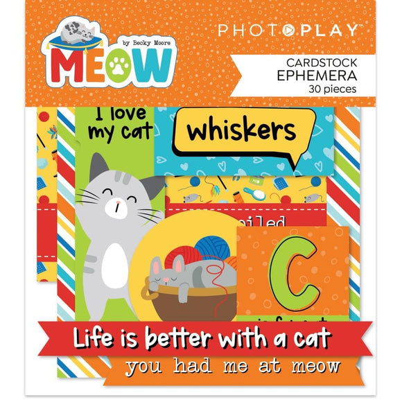Scrapbooking  Photo Play Meow Ephemera Cardstock Die-Cuts Ephemera