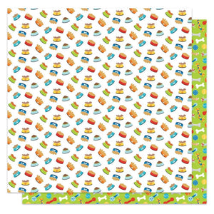 Scrapbooking  Photo Play Bow Wow Double-Sided Cardstock 12"X12" - Chow Time Paper 12"x12"