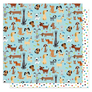 Scrapbooking  Photo Play Bow Wow Double-Sided Cardstock 12"X12" - Dog O Mania Paper 12"x12"