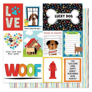 Scrapbooking  Photo Play Bow Wow Double-Sided Cardstock 12"X12" - Lucky Dog Paper 12"x12"