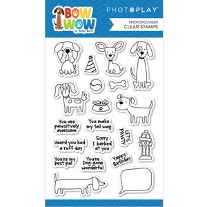 Scrapbooking  PhotoPlay Photopolymer Clear Stamps - Bow Wow stamp