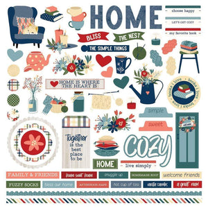 Scrapbooking  Heart & Home Stickers 12"X12" Elements stickers