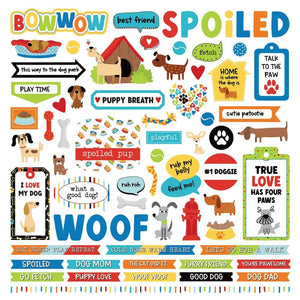 Scrapbooking  Photo Play Bow Wow Stickers 12"X12" Elements stickers