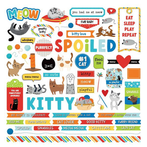 Scrapbooking  Photo Play Meow Stickers 12"X12" Elements stickers