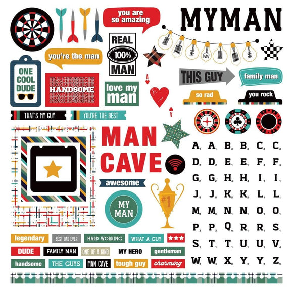 Scrapbooking  Photo Play You're The Man Stickers 12