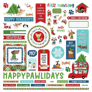 Scrapbooking  PhotoPLay Santa Paws Stickers 12"X12" Elements - Dog stickers