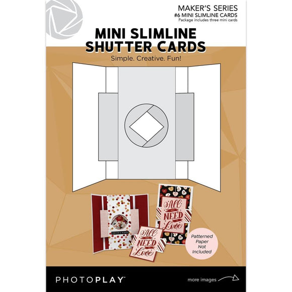 Scrapbooking  Photoplay Mini Slim Shutter Card 3/Pkg #6 Cards