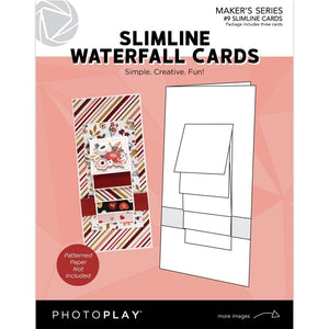 Scrapbooking  Photoplay Slimline Waterfall Cards 3/Pkg #9 Cards