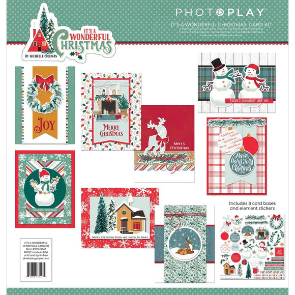Scrapbooking  PhotoPlay Collection Card Kit It's A Wonderful Christmas kit