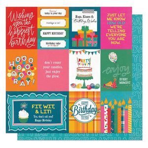 Scrapbooking  Photoplay Add Another Candle Double-Sided Cardstock 12"X12" -Hooray Paper 12"x12"