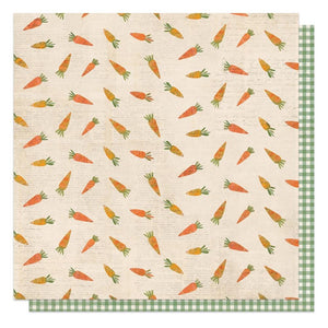 Scrapbooking  Photoplay Bunnies & Blooms Double-Sided Cardstock 12"X12" - Spring Carrots Paper 12"x12"