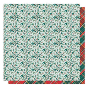 Scrapbooking  Photoplay It's A Wonderful Christmas Double-Sided Cardstock 12"X12" - Boughs of Holly Paper 12"x12"
