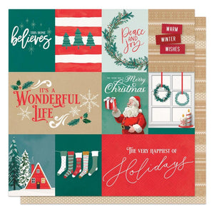 Scrapbooking  Photoplay It's A Wonderful Christmas Double-Sided Cardstock 12"X12" - This Home Believes Paper 12"x12"