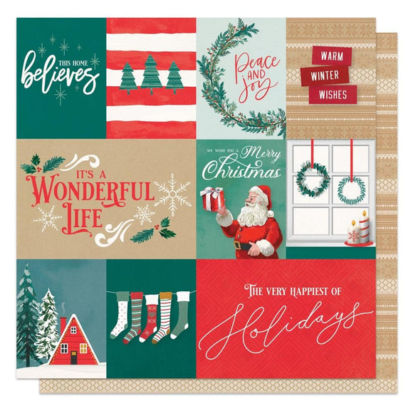 Scrapbooking  Photoplay It's A Wonderful Christmas Double-Sided Cardstock 12
