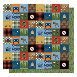 Scrapbooking  The Great Outdoors Double-Sided Cardstock 12"X12" - Camping Gear Paper 12"x12"