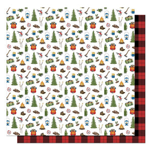 Scrapbooking  The Great Outdoors Double-Sided Cardstock 12"X12" -Lets Go Camping Paper 12"x12"