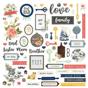 Scrapbooking  We Are Family Stickers 12"X12" Elements Paper 12x12